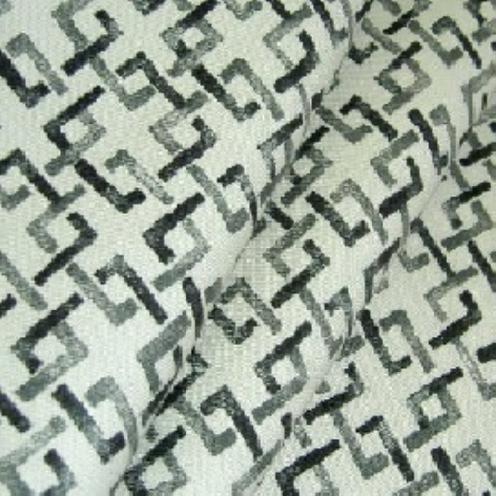 Cotton Square Link Coal Fabric